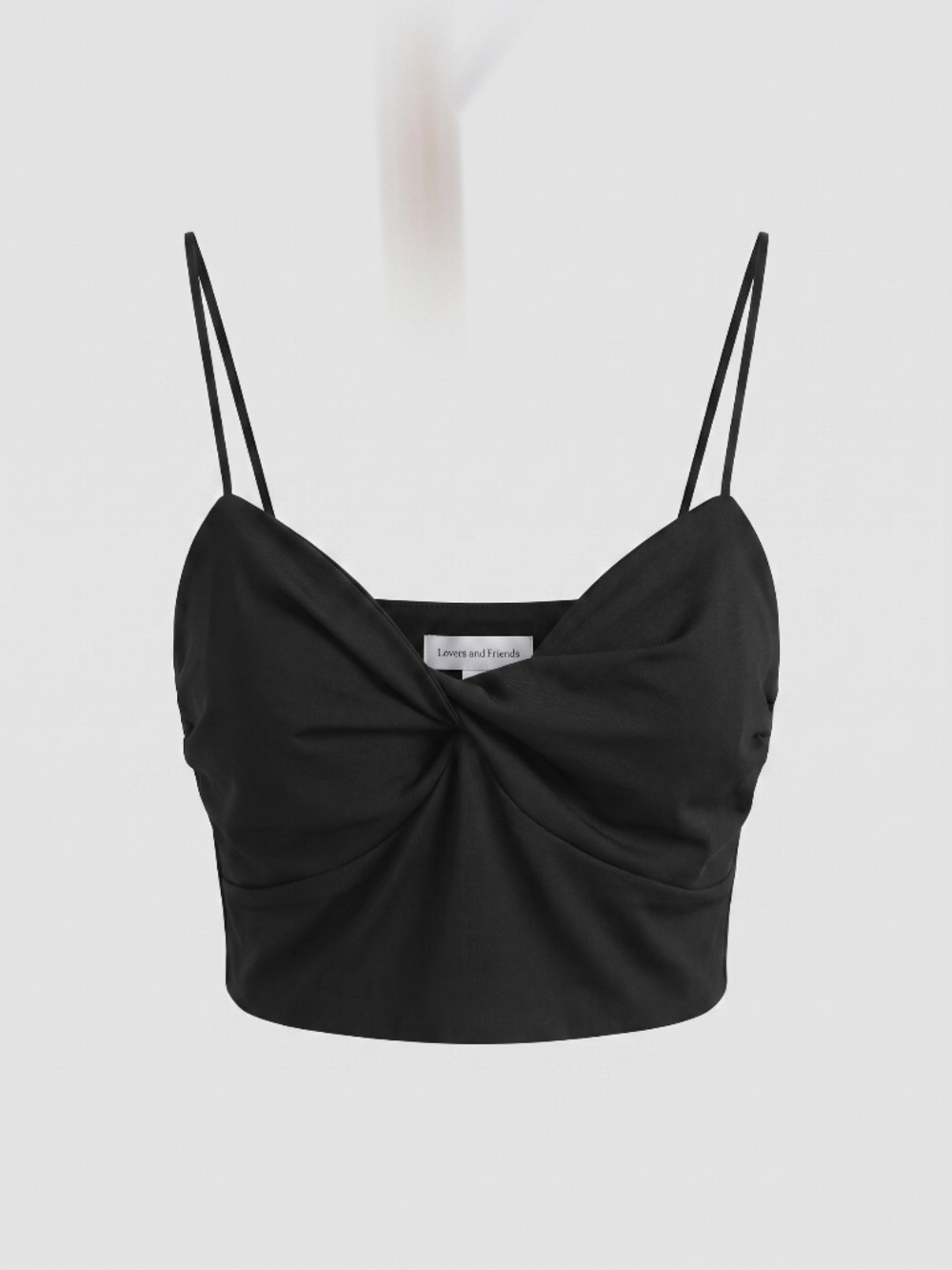 Lovers and Friends Black Twist Front Crop Top Spaghetti Strap Size S